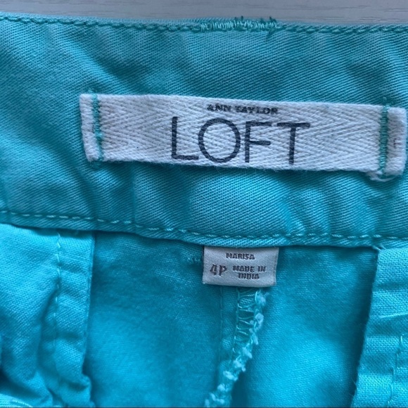 lLOFT Capris Pants Aqua Green Size 4P - Picture 4 of 6